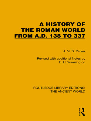 cover image of A History of the Roman World from A.D. 138 to 337